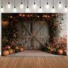 Autumn Farm Photography Background Fall Pumpkin Barn Maple Leaves Haystack Thanksgiving Day Decor Photo Backdrop