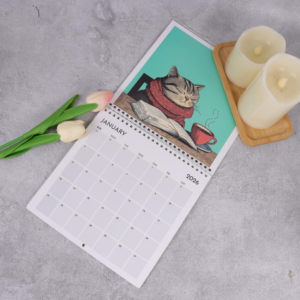 2026 Cartoon Cat Calendar Cat Theme Pattern Calendar Annual Monthly Planning Calendar Suitable For Bedroom And Study