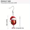 Wine Glass Christmas Hat Acrylic Earrings Suitable for Ladies Fashion Christmas Holiday Party Christmas Gifts