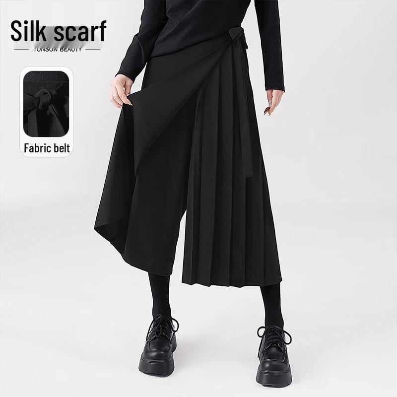 

Women s High-Waist Irregular Cropped Wide-Leg Casual Pants 2XL