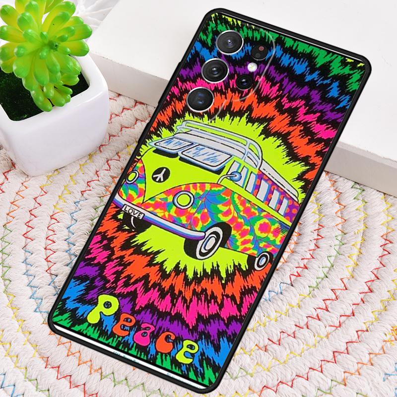 Hippy Peace Bus Cat Silicone Phone Case For Samsung Galaxy note 10 pro S26 S25 S24 S23 S22 S21 Plus S25Ultra Capa Cover