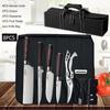WXCOO Japanese Knife Set with Knife Bag Kitchen Knives Damascus Laser Fish Fillet Meat Cleaver Fruit Peeler Santoku Cutter