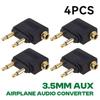 1-10 PEZZI Adattatore Audio per Aereo Spina AUX da 3,5 mm Convertitore Audio per Cuffie Auricolari da Aereo Per Cuffie da Viaggio Aereo Vendita all'Ingrosso