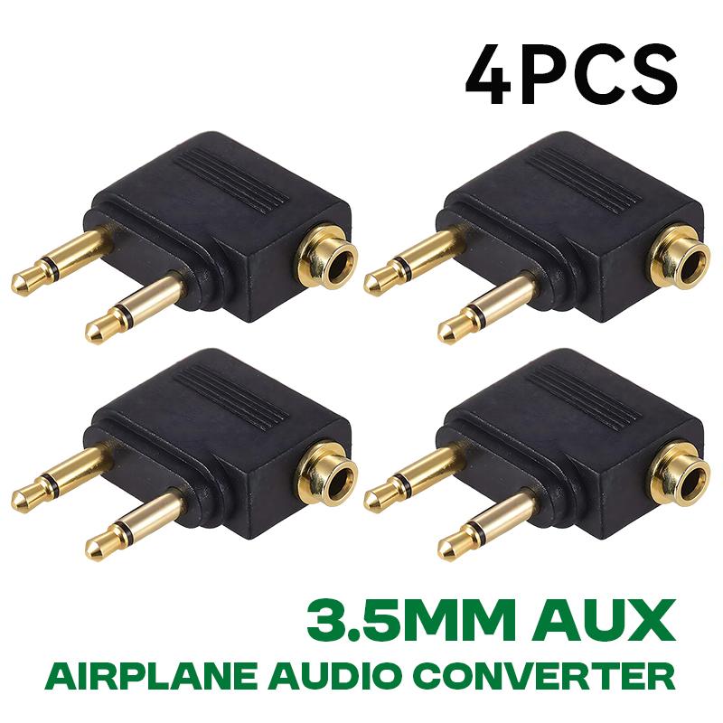 1-10 PEZZI Adattatore Audio per Aereo Spina AUX da 3,5 mm Convertitore Audio per Cuffie Auricolari da Aereo Per Cuffie da Viaggio Aereo Vendita all'Ingrosso