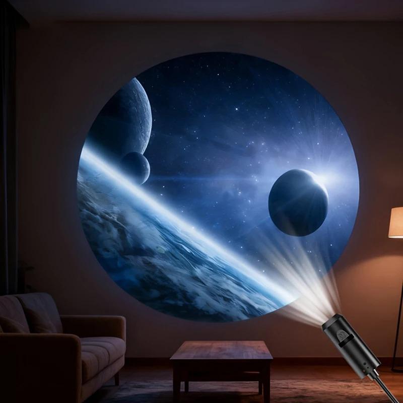 LED-Galaxie-Projektionslicht mit 1 Lampe & 3/6/10 austauschbaren Bildern Sternenhimmel Nachtlicht für Schlafzimmer Zuhause Romantische Atmosphäre Dekoration