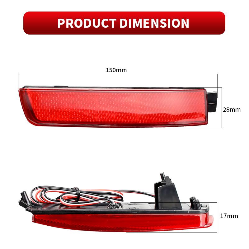 2pcs LED Car Exterior Rear Bumper Reflector Light For Nissan Sentra Juke Murano Quest 265655C000 265605C000 Brake Stop Light