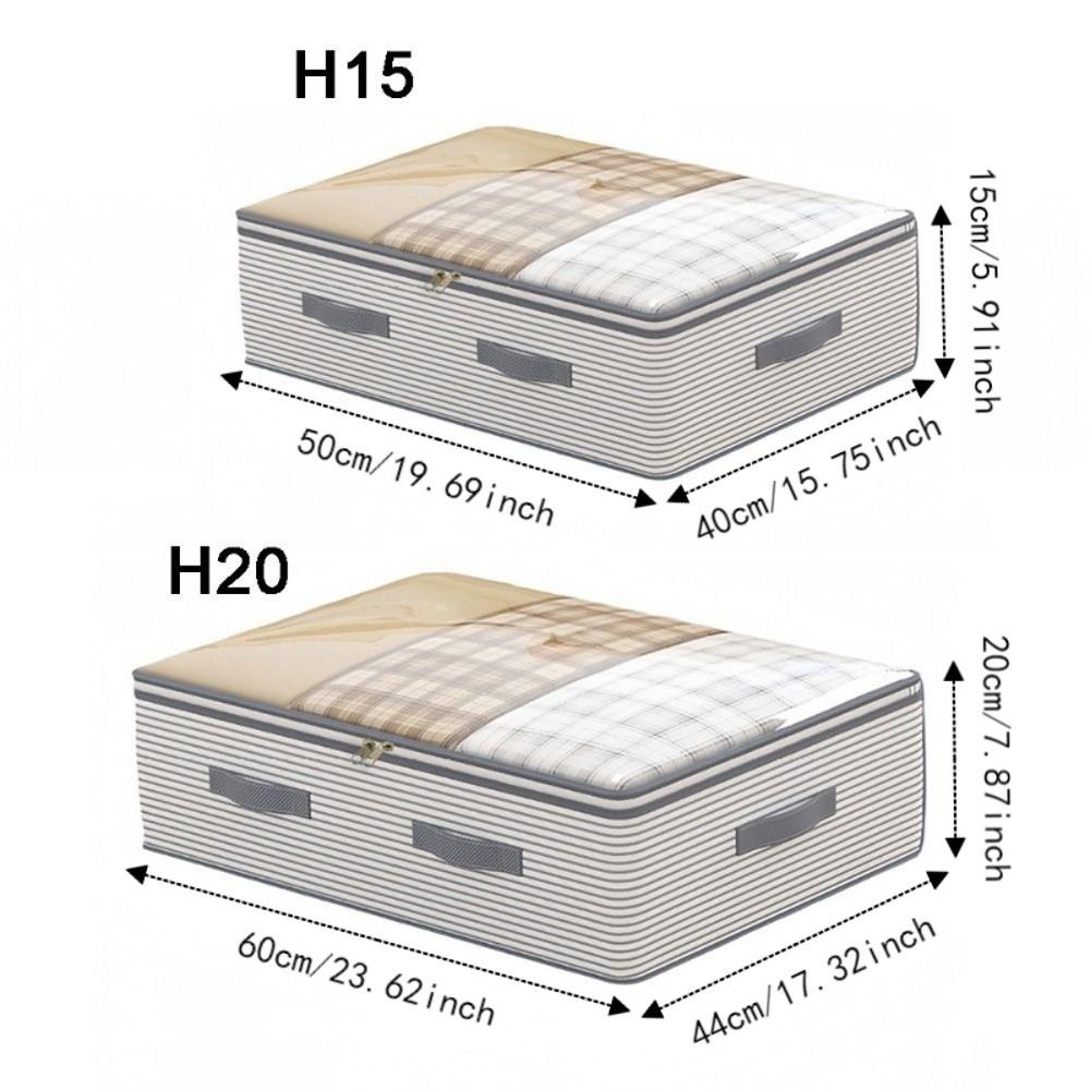 Non-woven Fabric Under Bed Storage Bag Large Capacity Clear Window Quilt Clothes Storage Bag Folding Space Saving