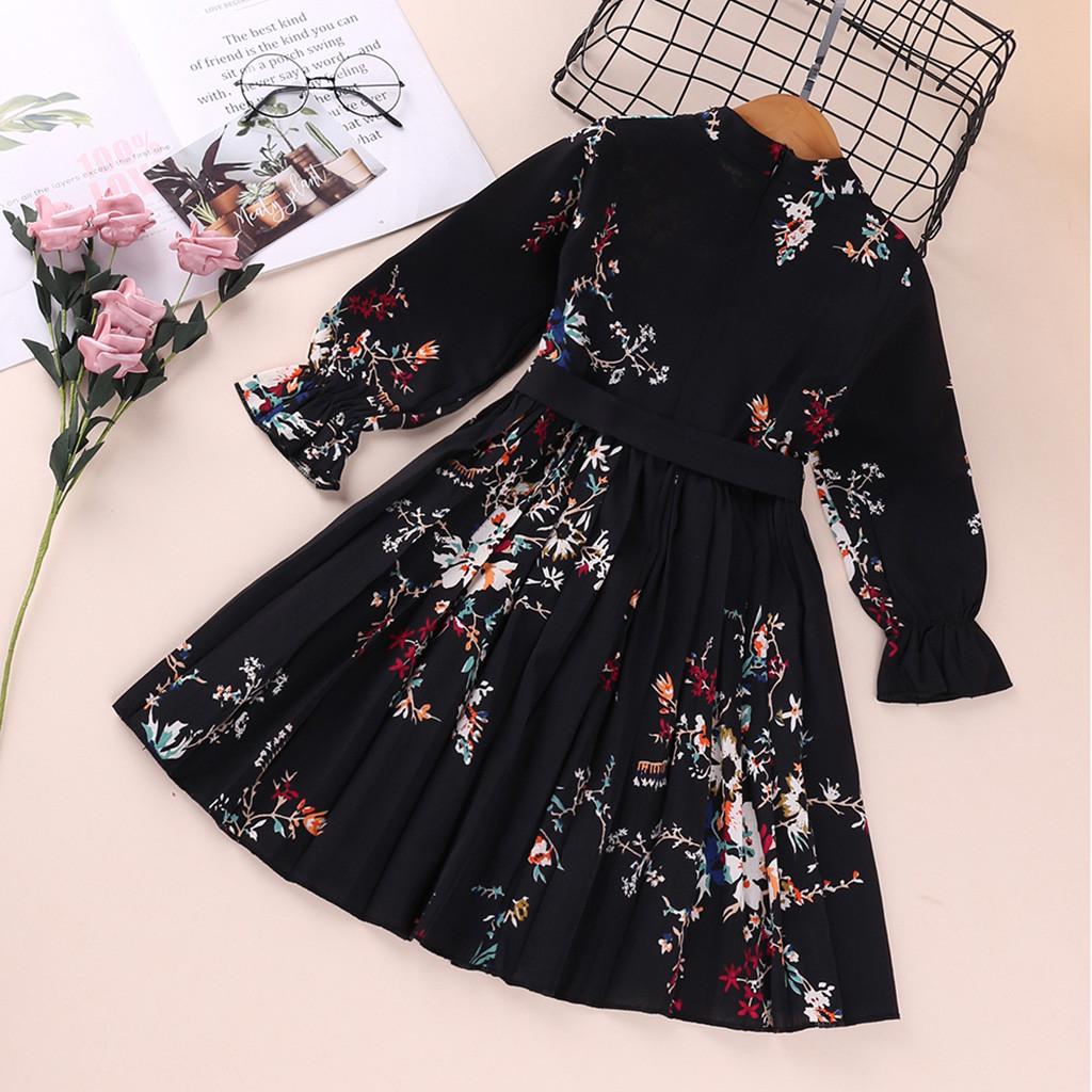 Theshy Toddler Baby Girls Long Sleeve Floral Flower Print Dress Outfits Clothes Theshy Toddler Baby Girls Long Sleeve Floral Flower Print Dress Outfits Clothes