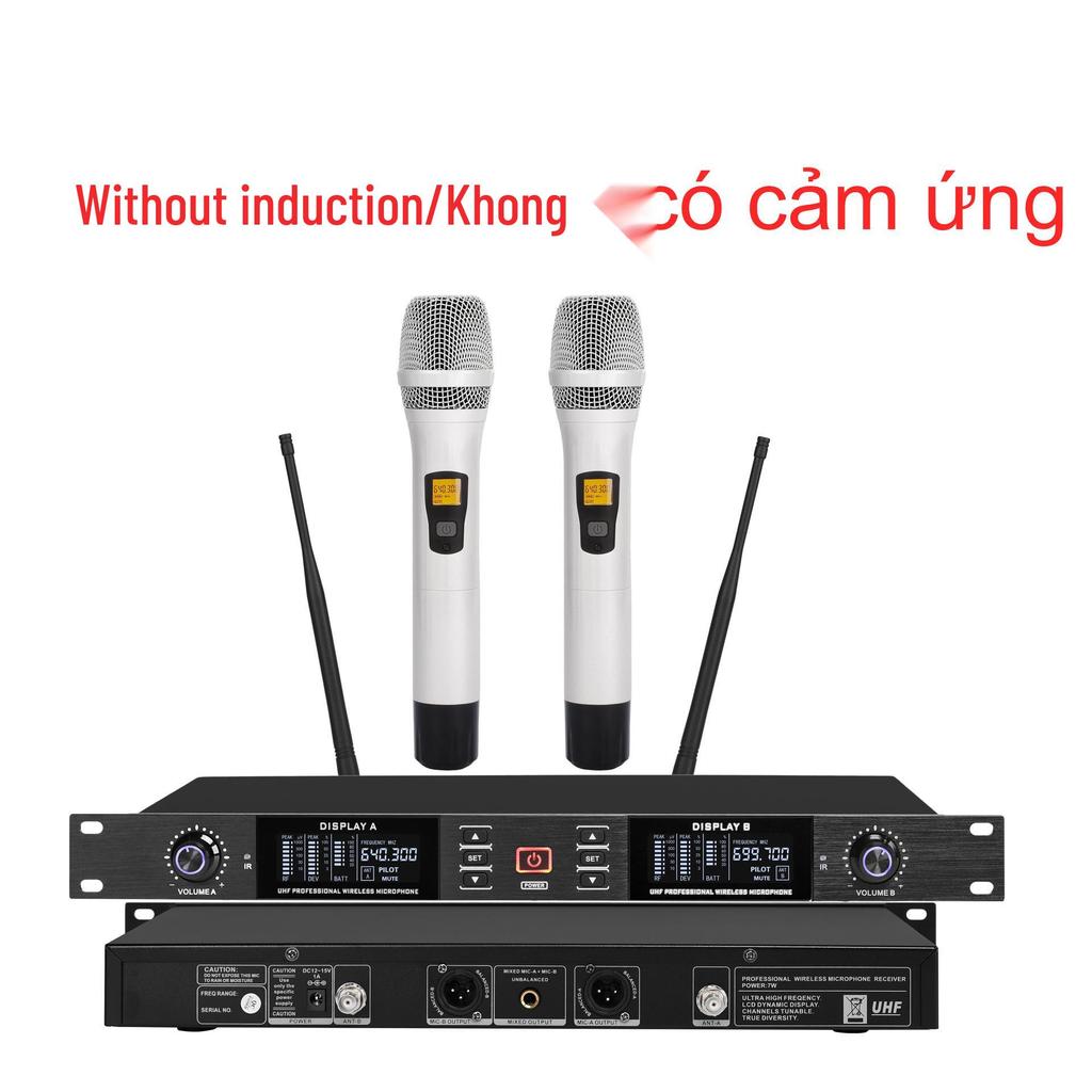 KTV High-end U-band Infrared Wireless Dual Microphone Lavalier Headset for Conferences.