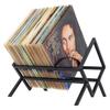 Vinyl Record Storage Rack Matte Black Vinyl Record Holder 80 To 100 Lp Capacity Durable Metal Single Tier Record Holder