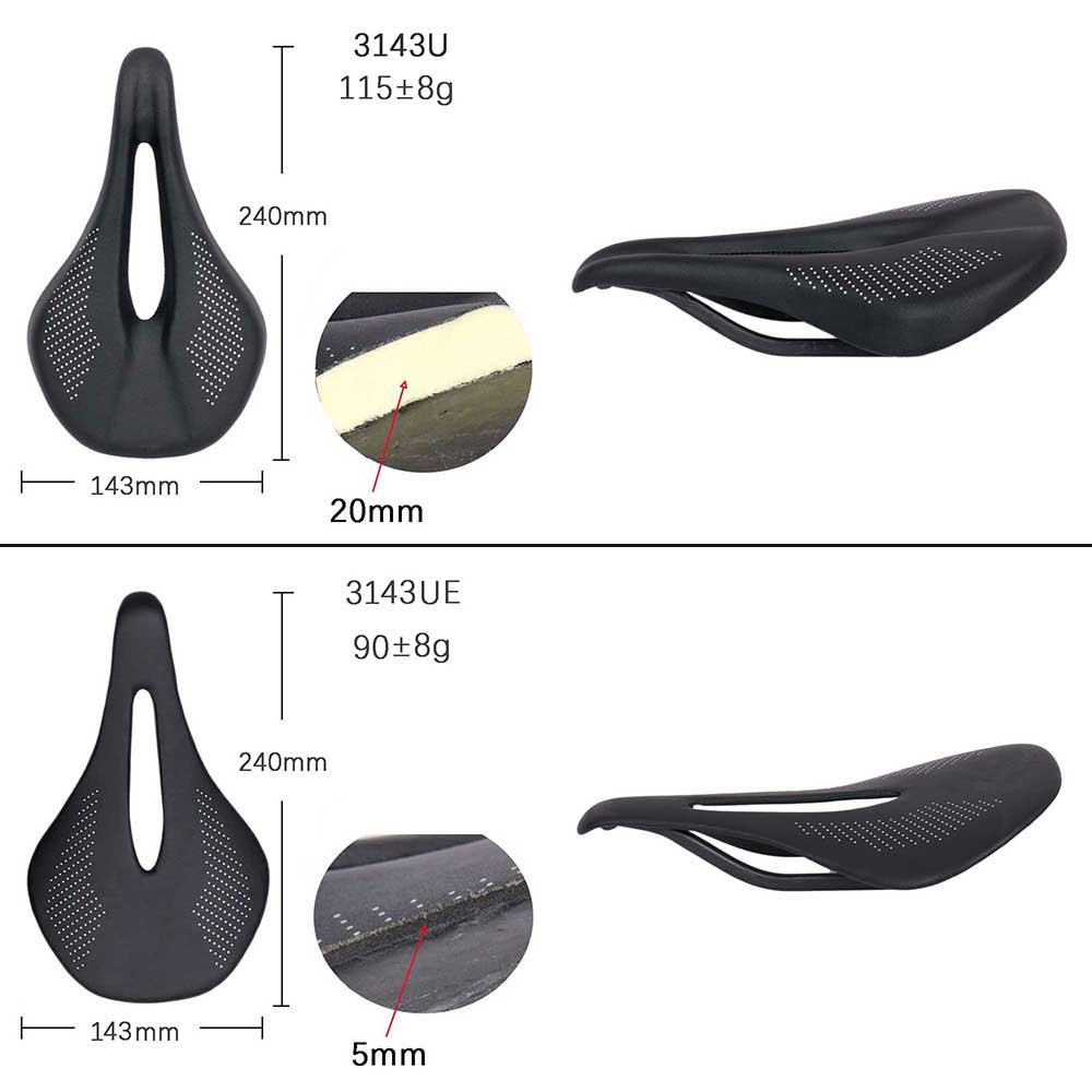 Elitaone Bicycle Saddle Carbon MTB/Road Bike Super Light 90g Saddle 240x143mm UD Bare Carbon Finish