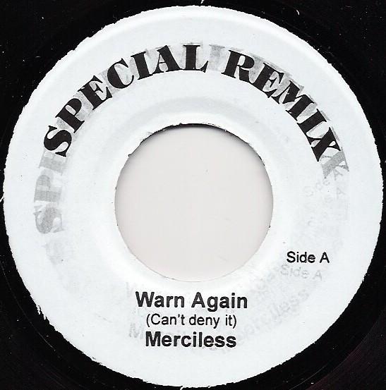 

7inch Record MERCILESS Warn Again NONE Special Remix Jamaica Reggae Ska Dub Used