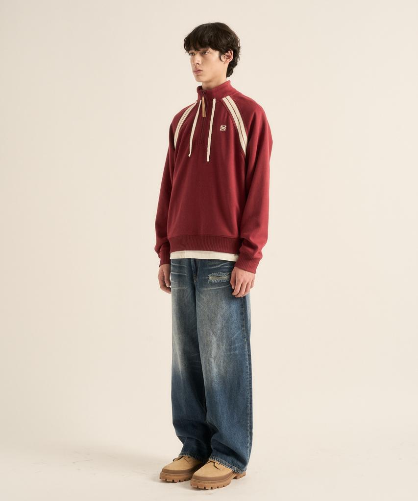 Seteo Lawton Half Zip Sweatshirt Burgundy