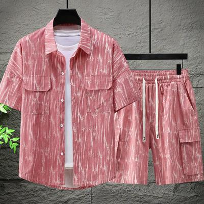 Uomo Grasso 12XL Completo Estivo Camicia a Maniche Corte Completo da Uomo Casual Ampio Pantaloncini Completo Due Pezzi