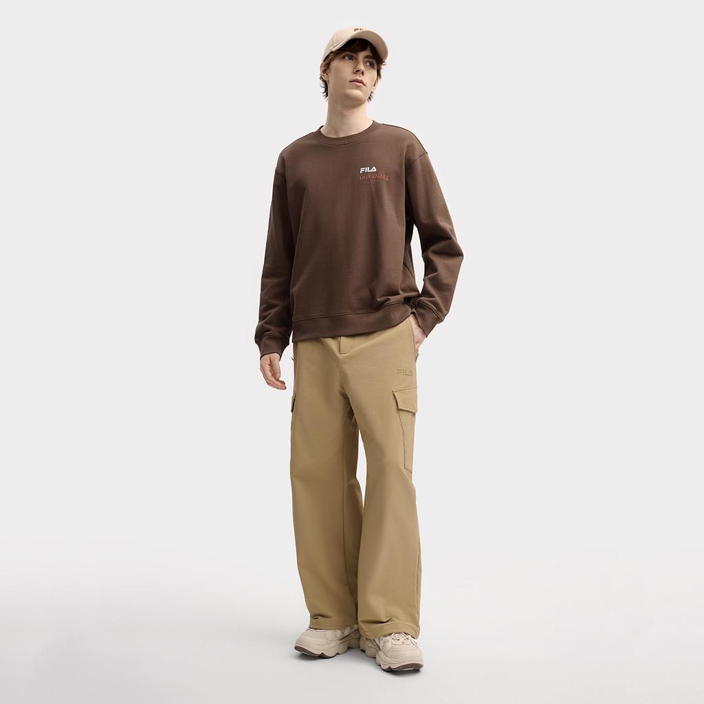 FILA Original Fashion Classic Retro Casual Versatile Loose Comfortable Simple Crew Neck Pullover Sweatshirt Men sweatshirt F11M549202FBN
