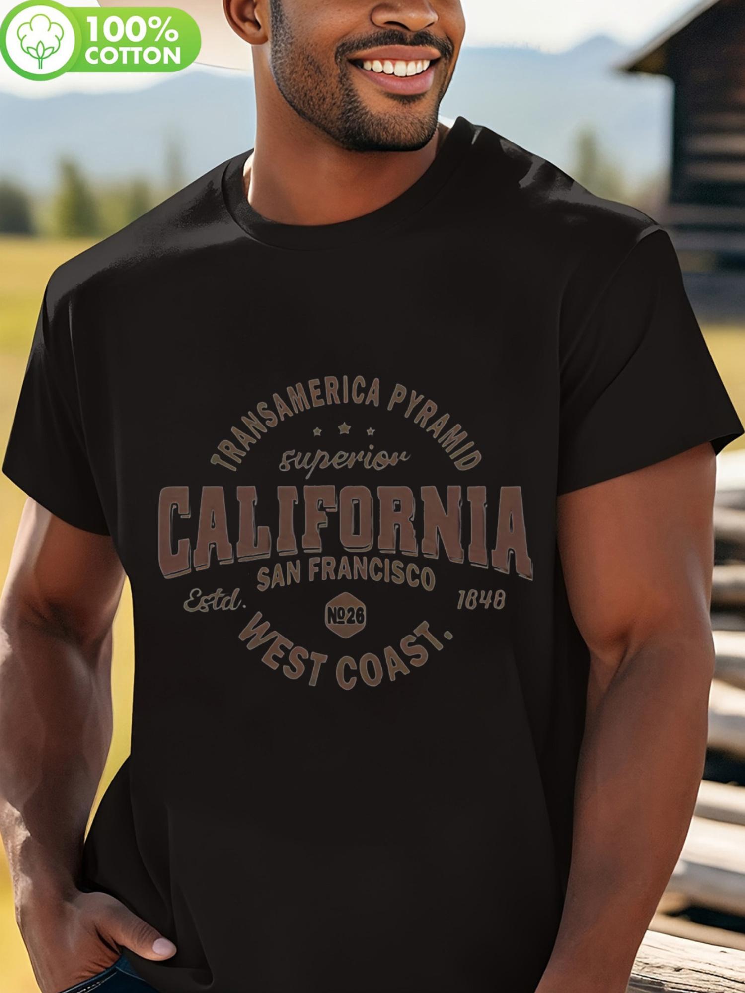 High-Quality California Graphic T-shirt - Casual Crew Neck XL