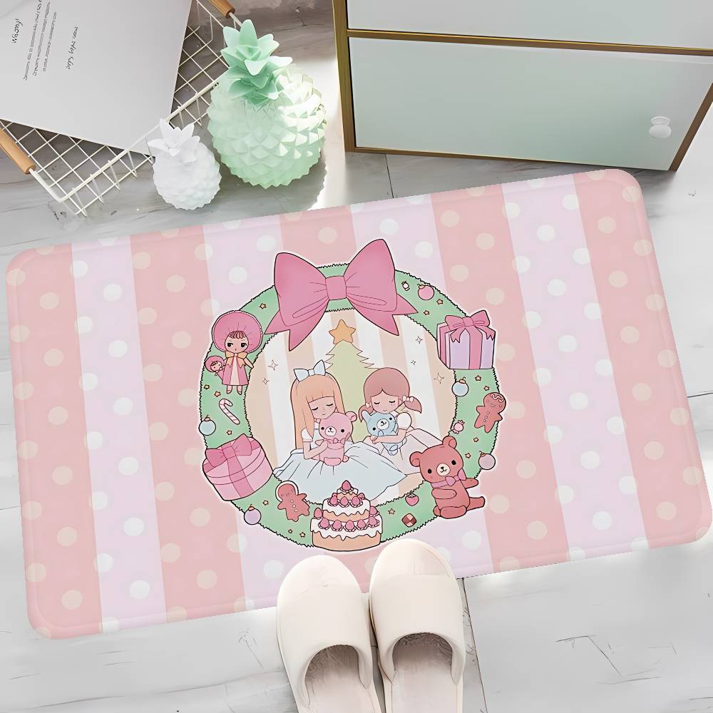 Precious Moments Cute Floor Mat Rectangle Anti-slip Home Soft Badmat Front Door Indoor Outdoor Mat Welcome Doormat