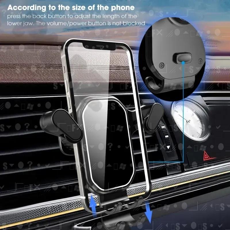 Supporto Universale per Cellulare da Auto a Gravità per Seat Leon Ibiza Alhambra Exeo Altea Arona Ateca Mii Clip per Bocchetta d'Aria Accessori di Montaggio