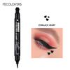 Double-head Liquid Eyeliner Pen with Stamps, Natural Finish Waterproof Quick-drying Long-lasting, Friendly Beginner Eye Beauty