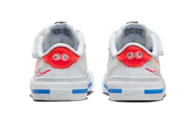 Nike Court Legacy Abrasion Resistant Slip Resistant Low top Toddler Shoes White Red Infant And Toddler FB7781-100