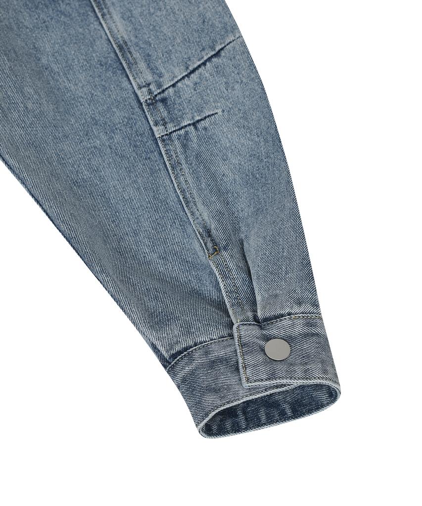 Standarderror 87-Stan118 [Classic] Florence Vintage Washed Minimal Denim Jacket Light Indigo