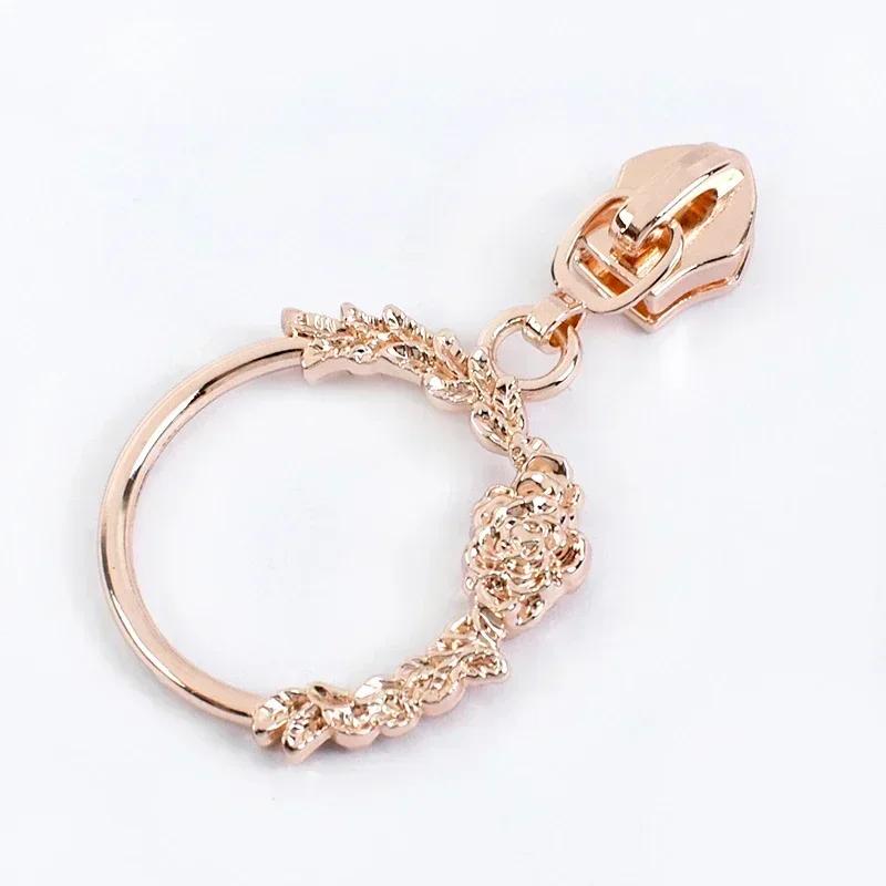 5/10/20Pcs Meetee 5# Zippers Slider Pullers for Nylon Zipper Tapes Sewing Zip Closure Heads Repair Kits Bag Garment Accessories