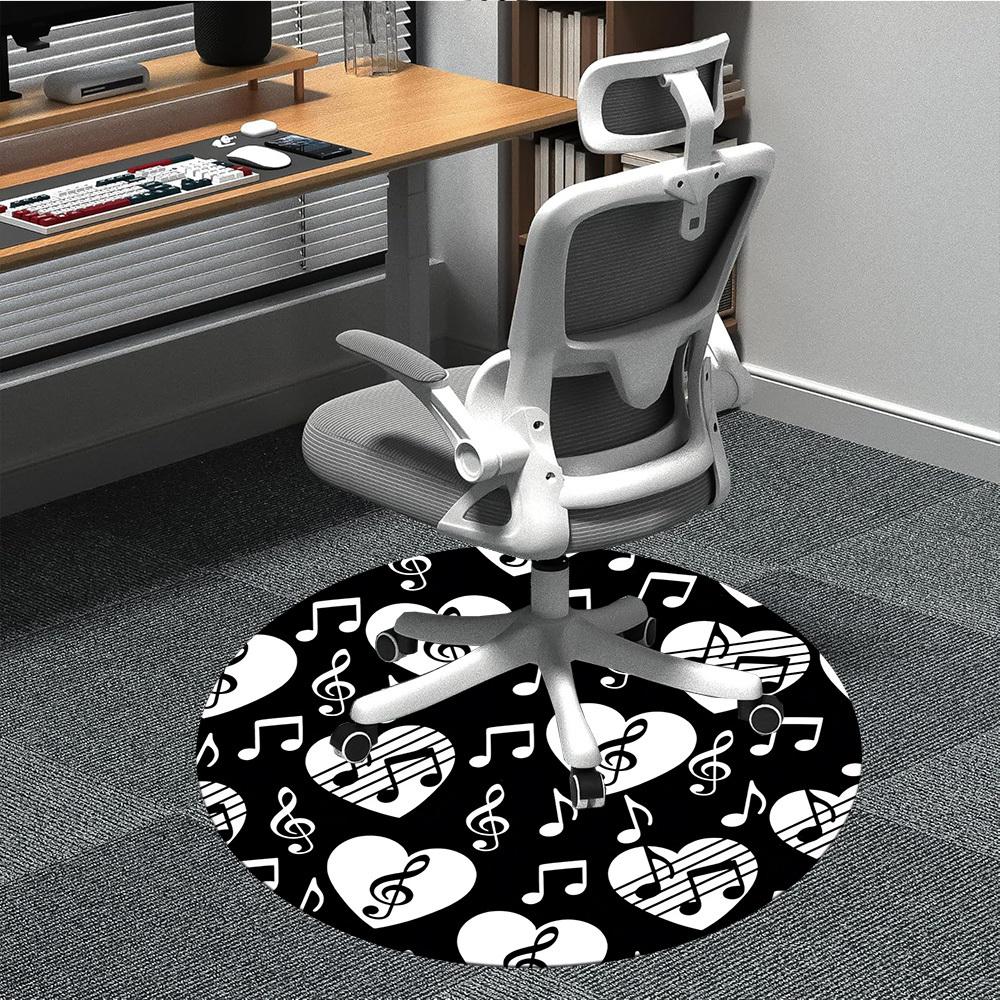 

1pc Music Notes Heart Pattern Chair Carpet for Office, Non-slip, Soft and Durable Office Rug for Decoration, Perfect for Office yy260105034 80cm by 80cm