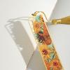 4Pcs Vintage Oil Painting Themed Bookmarks with Tassels Hollow Metal Bookmarks Book Page Marker for Teacher Reader