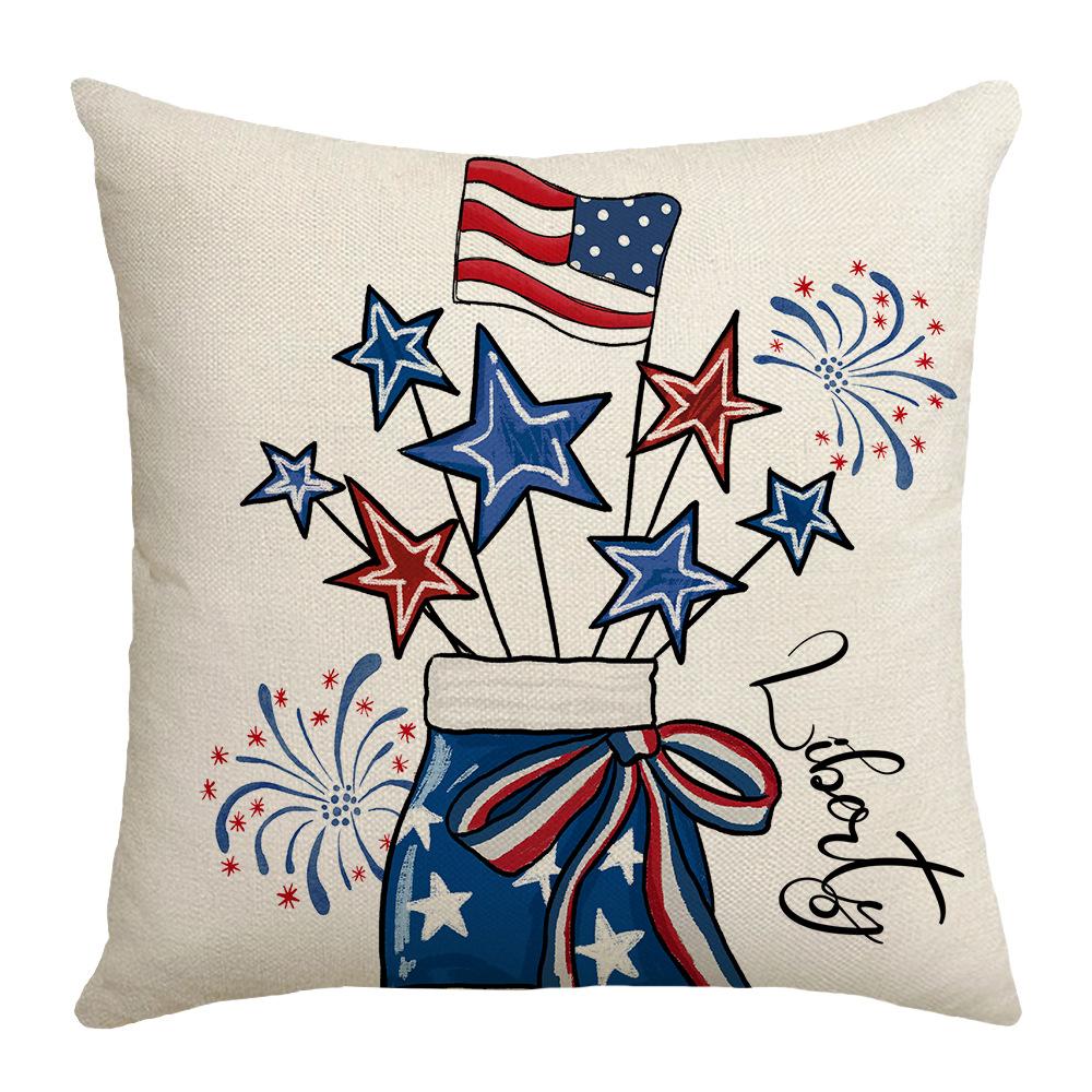 Printed Pillow Cover Plant Flower Striped Plaid Sofa Cushion Cover Bedroom Pillow Cover