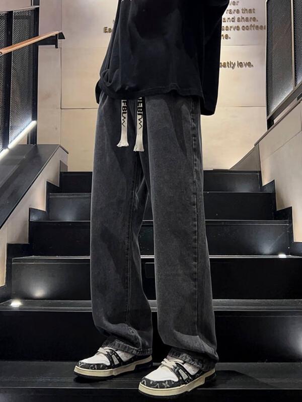 Dingfengbaoluo Retro Loose Fit Straight Leg Pants