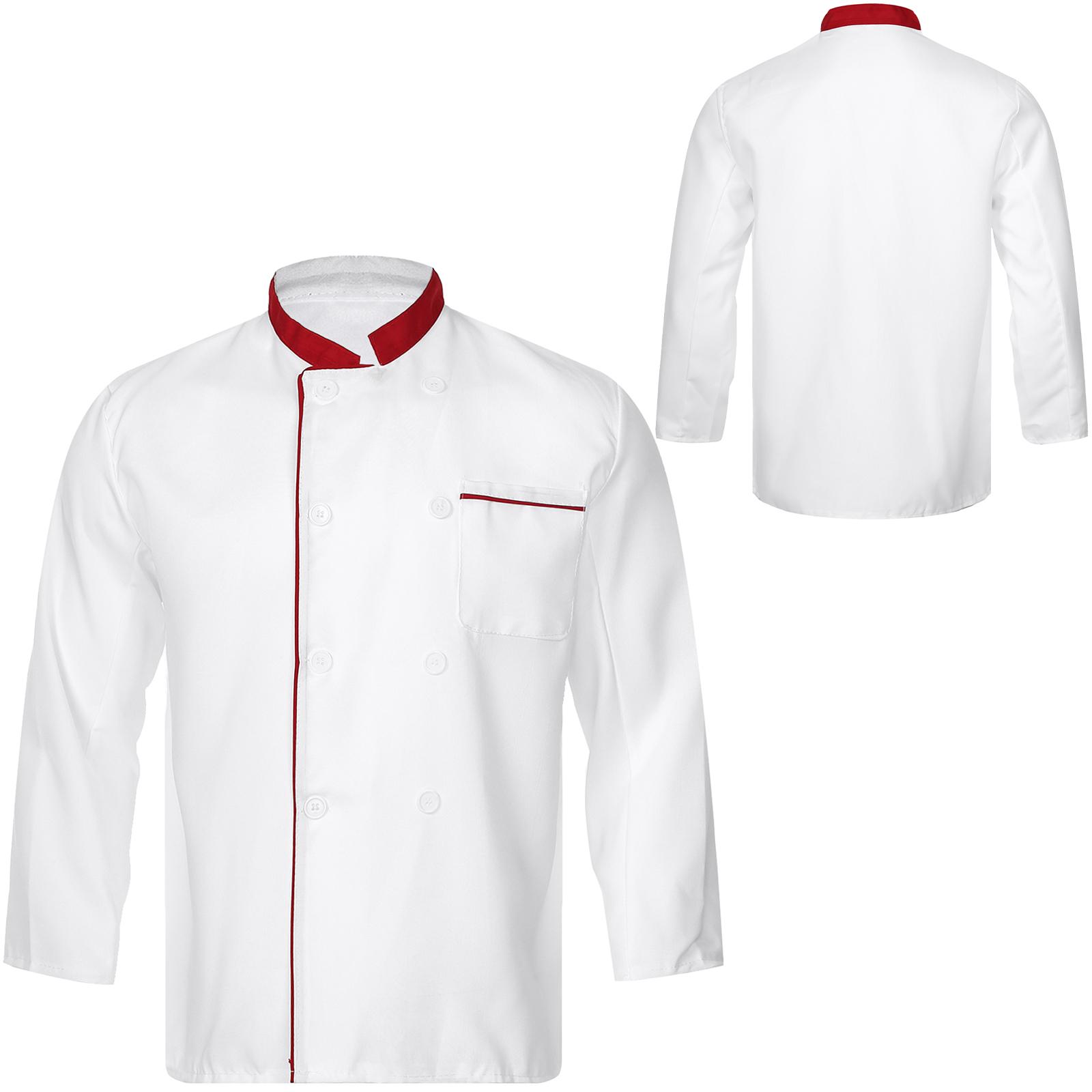 

Мужская куртка повара, пальто повара, униформа для кухни ресторана, рабочая одежда с длинным рукавом 4XL красный