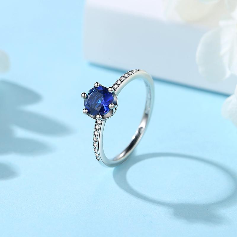 New 925 Silver Rings For Women Crown Love Heart Moon Sun Engagement Wedding Rose Gold Ring Luxury Jewelry Gift