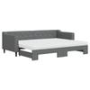 Vidaxl Sofa Rozsuwana Z Materacami, Ciemnoszara, 80X200 Cm, Tkanina