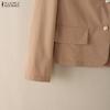 ZANZEA Women Casual Turn Down Collar Loose Long Sleeve Thin Cardigan Blazer