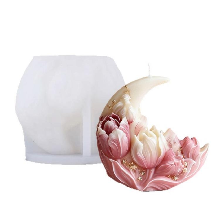 Easy To Use Silicone Mould For Home Moon Tulips Candle Safe Sturdy And Flexible For Family Fun 1