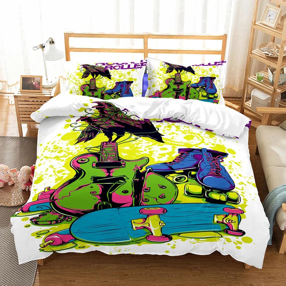 Black And White Milk Pattern Bedding Set Simple Style Soft And Comfortable Duvet Cover Set 3-Piece Children's Duvet Cover Set