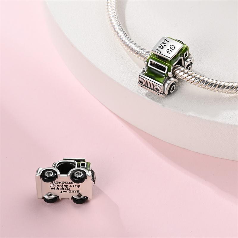 New In Copper-Plated Art Tour Camera Jeep Pendant Fit Panora Bracelet&Bangle Diy Beads For Women Birthday Fine Jewelry Gift