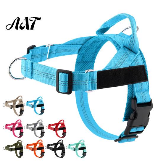 Reinforced Stitching Pet Body Harness No Pull Dog Harness, Adjustable Nylon Vest with Handle, Breathable Ergonomic Chest Protector for Walking