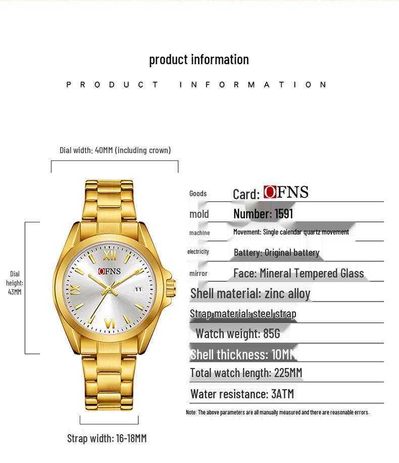 European Empress Dowager Roman Quartz Ladies' Wristwatch - Waterproof, Steel Band, Elegant Sun Pattern Design