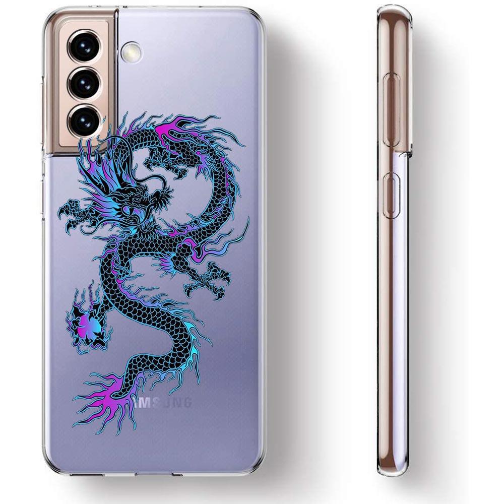 Drachen Mode Handyhülle Für Samsung Galaxy S23 S22 Ultra S20 S21 FE 5G S10 S10E S9 S8 Plus 4G Silikon Transparent Rückseite Couqe