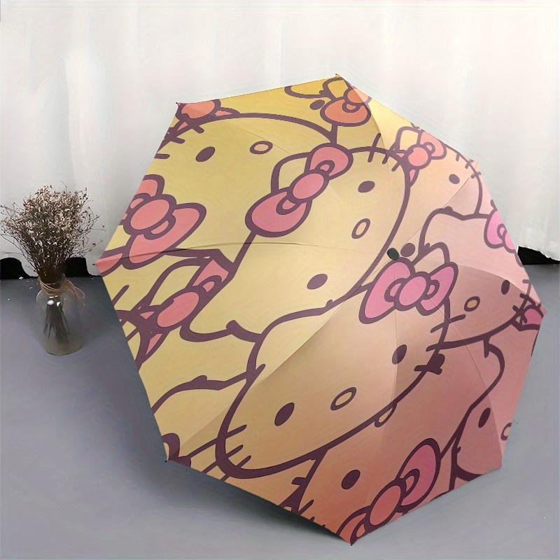 1pc Hello Kitty,Pastel Automatic Umbrella-Foldable, Durable 8-Bone Design, Compact and Stylish, Great for Camping, Halloween, Christmas, Mot