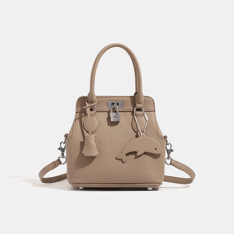 

2025 Однотонная сумка-кроссбоди в виде молочной коробки - Универсальная маленькая квадратная сумка-тоут Биркин для женщин