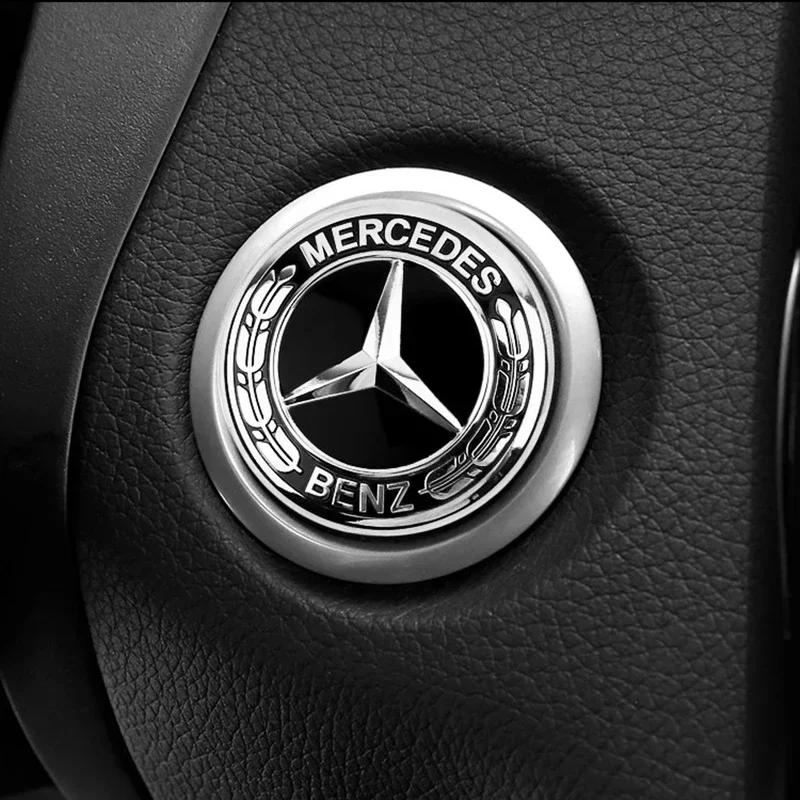UKBCM1 2025 Hot For Benz Alloy 52mm Car Steering Wheel Center Logo Emblem Sticker for Mercedes Benz W212 W205 W211 W213 W210 W220 W204