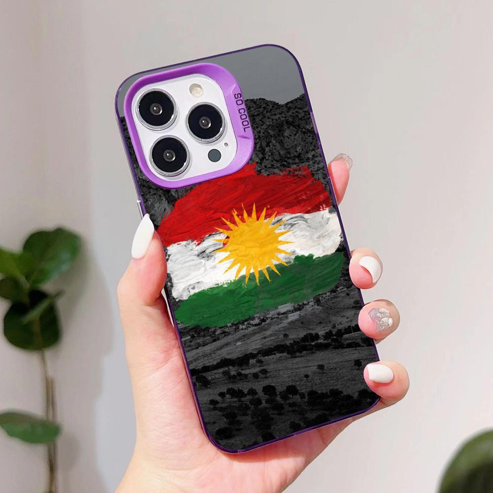Kurdistan Flag Purple Translucent Mobile Phone Case for iPhone 17 16 15 14 13 12 11 X XR XS Air Pro Max Plus Colorful Cover
