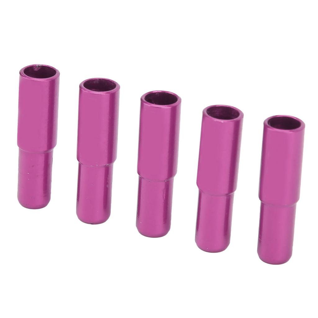 DUUTI 5 Stück 5mm Fahrrad Bremskabel Endkappen Crimpkappen Aluminiumlegierung Schaltzug Endkappen für Rennrad Mountainbike Lila