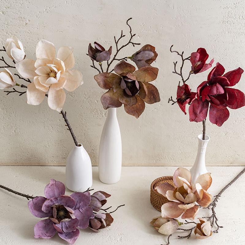 1PC Artificial Flowers Large Orchid Flowers Real Touch Wedding Party Decor Luxury Magnolia Branch Elegant Fake Flower