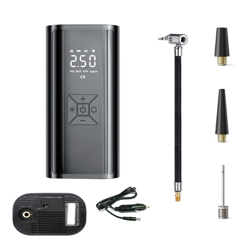 Car Air Compressor Mini-Portable Wireless Digital Electric Inflator Pump Inflatable for Auto Motorbike Bicycle-Tire Ball