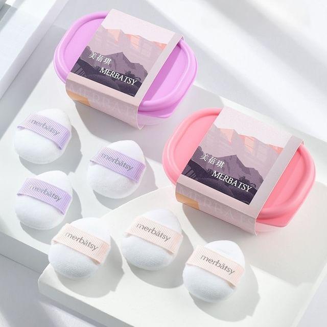 Jericoure - Mini Powder Puff / Puff Case / Set Pink