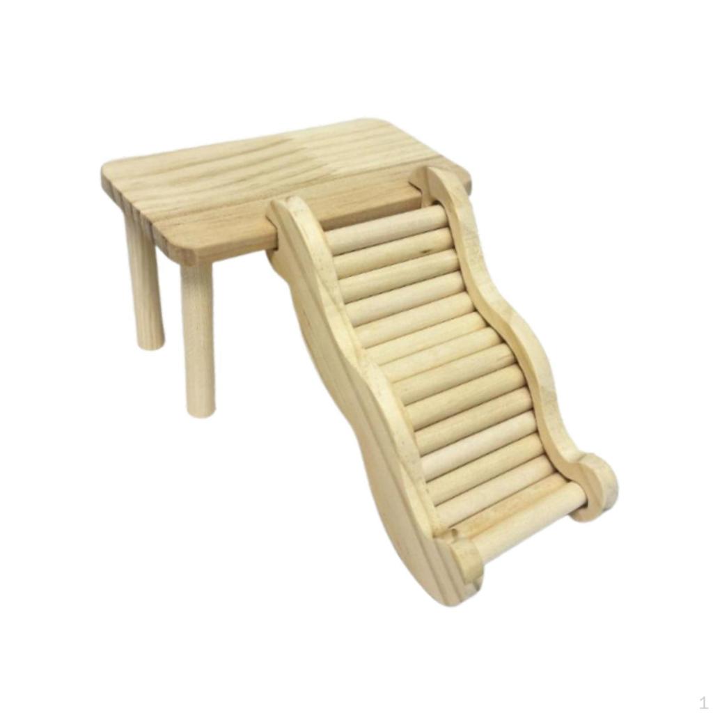 Hamster Play Wooden with Ladder Animal Climbing Stair Activity Playground Habitat Cage Accessories
