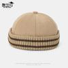 Retro melon fur hat neutral couple autumn and winter warm hat yuppie personalized knitted striped landlord hat